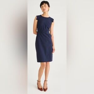 J. Crew Resume Wool Sheath Dress 6 Navy Blue